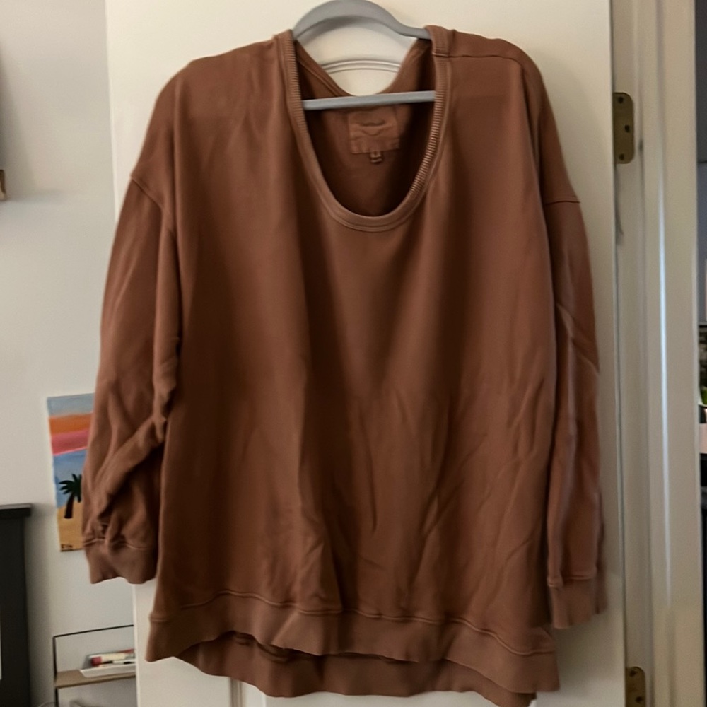 Aerie rust/brown color u neck sweatshirt size xl